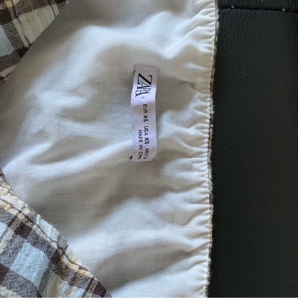 ZARA PLAID BLOUSE - Picture 4 of 7